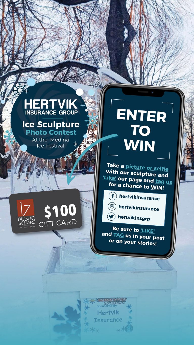 Hertvik Sponsors Carving at Medina Ice Festival | Medina, OH